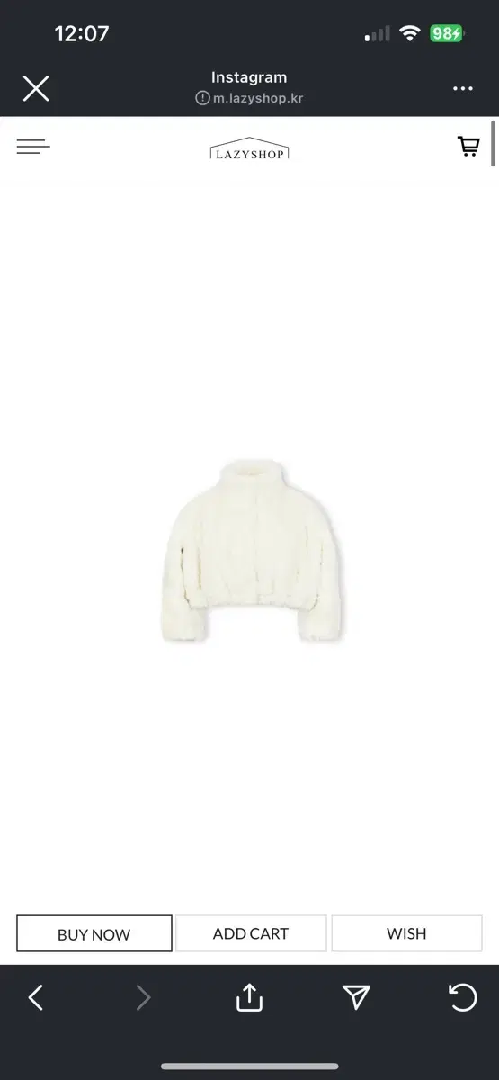 lazyshop 레이지샵 스노우 퍼 패딩 ivory